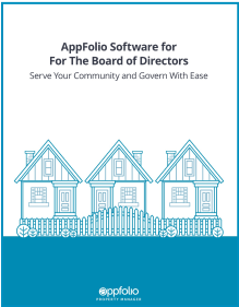 A screenshot of the guide titled 'AppFolio Software for Community Association Board Members'