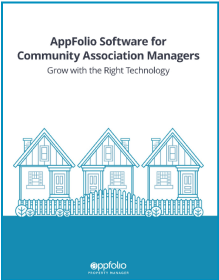 A screenshot of the guide titled 'AppFolio Software for Community Association Managers'